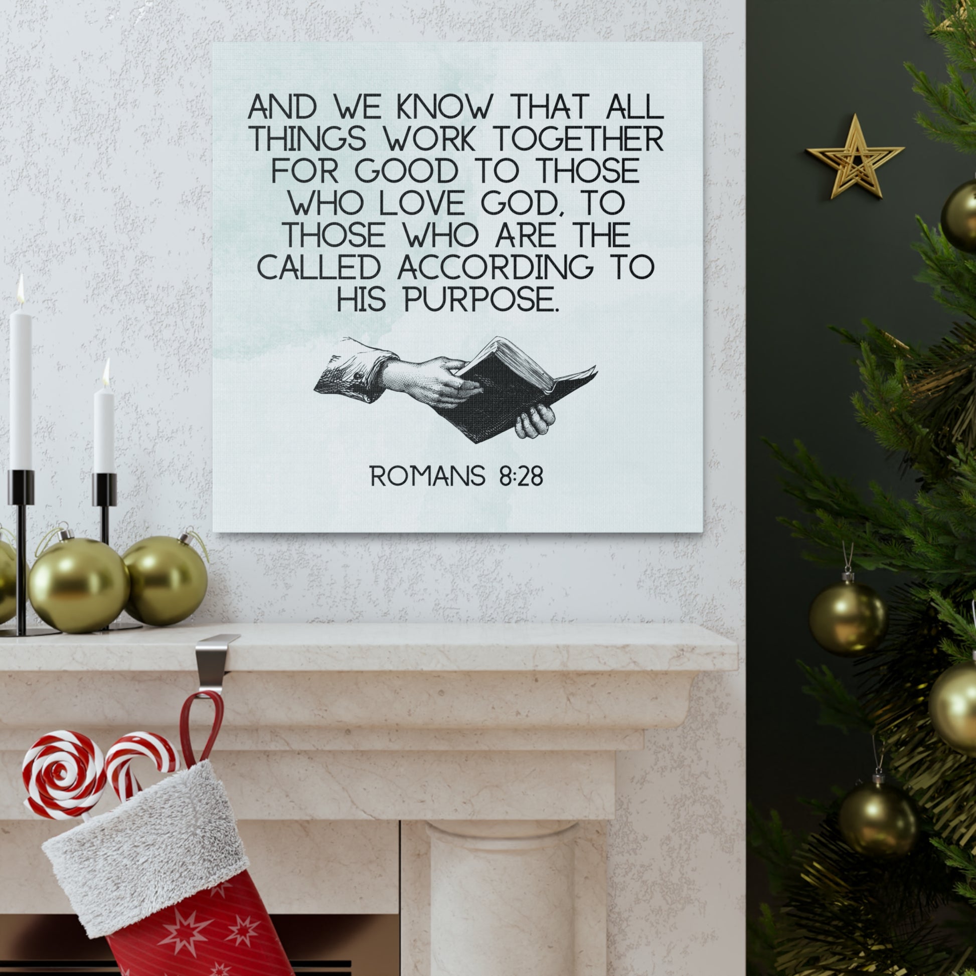 Romans 8:28 canvas for home decor
