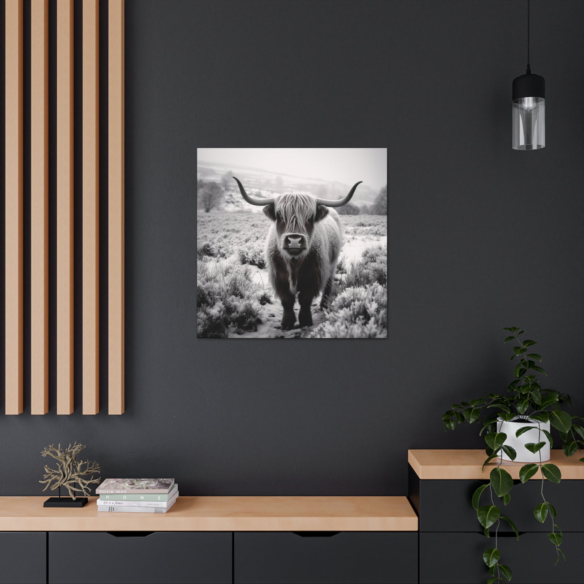 "Black & White Highland Cow" Wall Art - Weave Got Gifts - Unique Gifts You Won’t Find Anywhere Else!