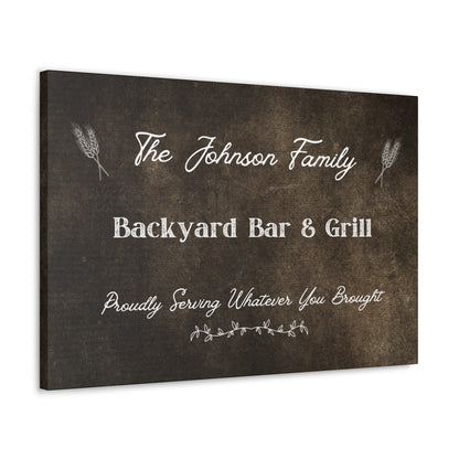 "Family Name Backyard Bar & Grill" Custom Sign - Weave Got Gifts - Unique Gifts You Won’t Find Anywhere Else!
