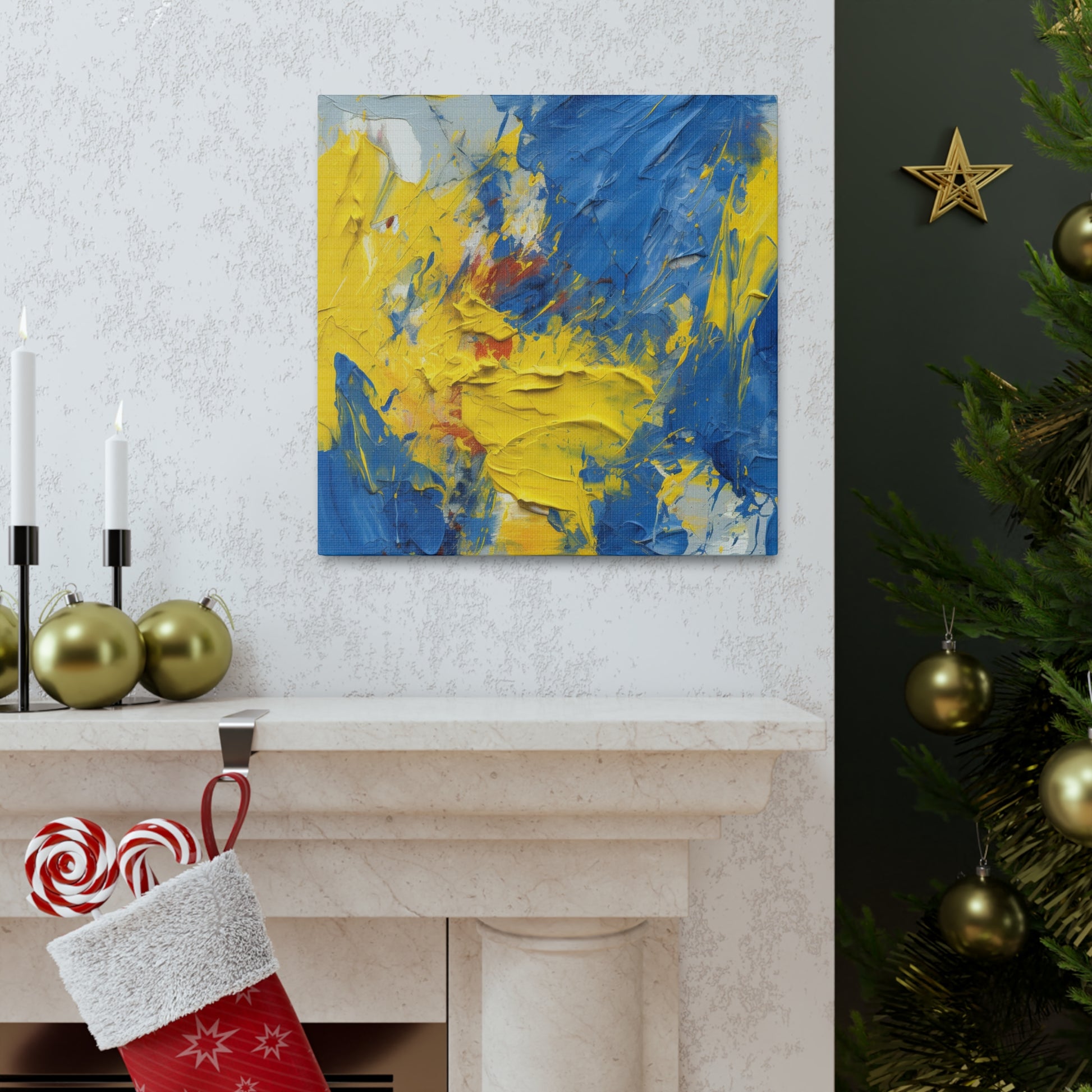 "Abstract Blue & Yellow" Wall Art - Weave Got Gifts - Unique Gifts You Won’t Find Anywhere Else!