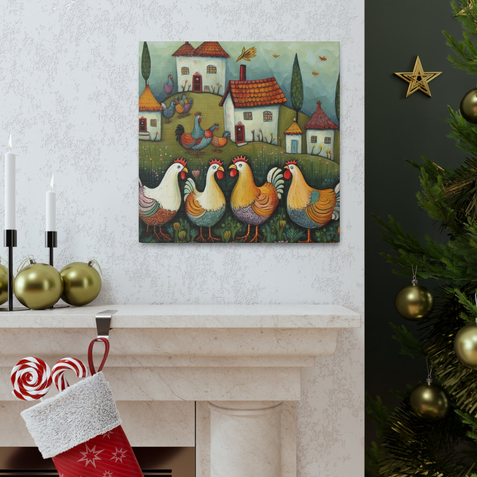 "Vintage Chicken Art" Wall Art - Weave Got Gifts - Unique Gifts You Won’t Find Anywhere Else!