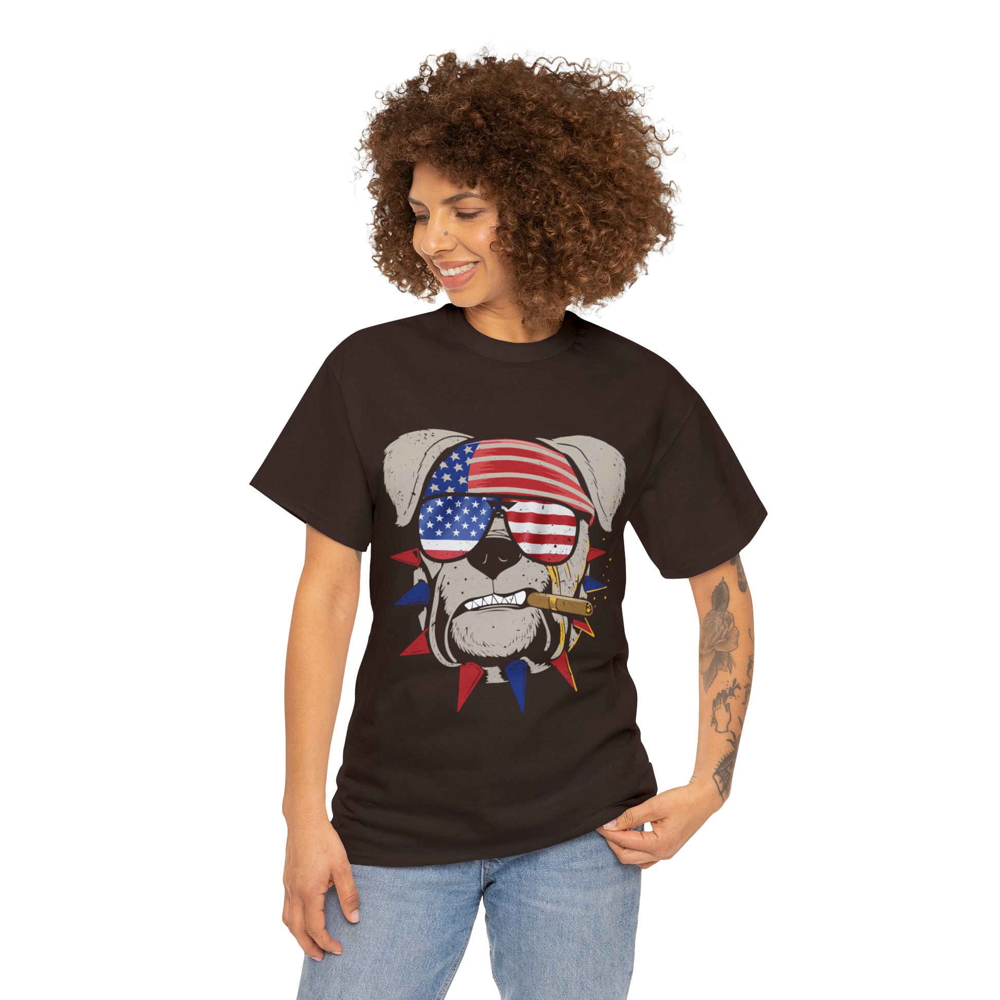"Patriotic Pup With Cigar" T-Shirt - Weave Got Gifts - Unique Gifts You Won’t Find Anywhere Else!