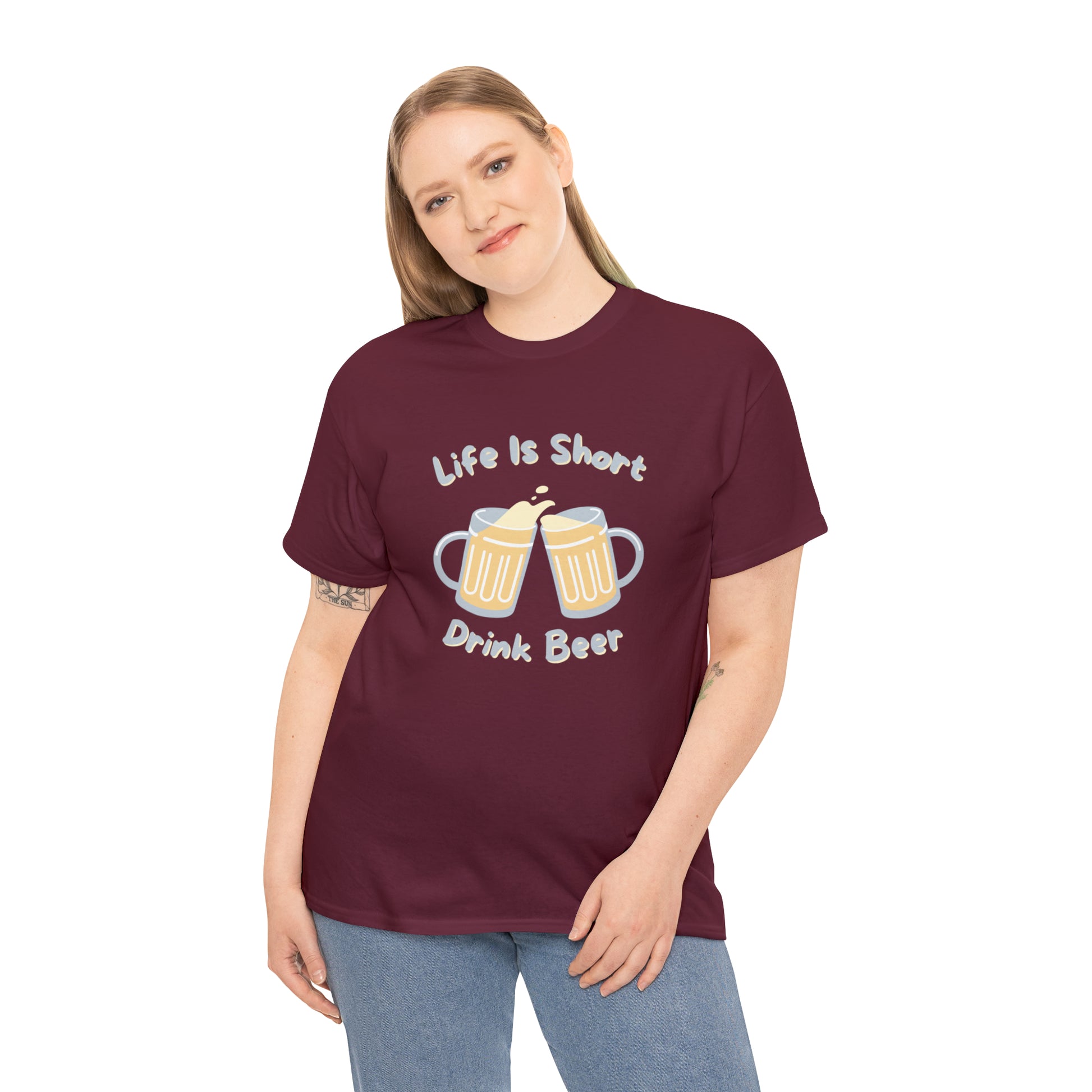 "Life Is Short, Drink Beer" T-Shirt - Weave Got Gifts - Unique Gifts You Won’t Find Anywhere Else!