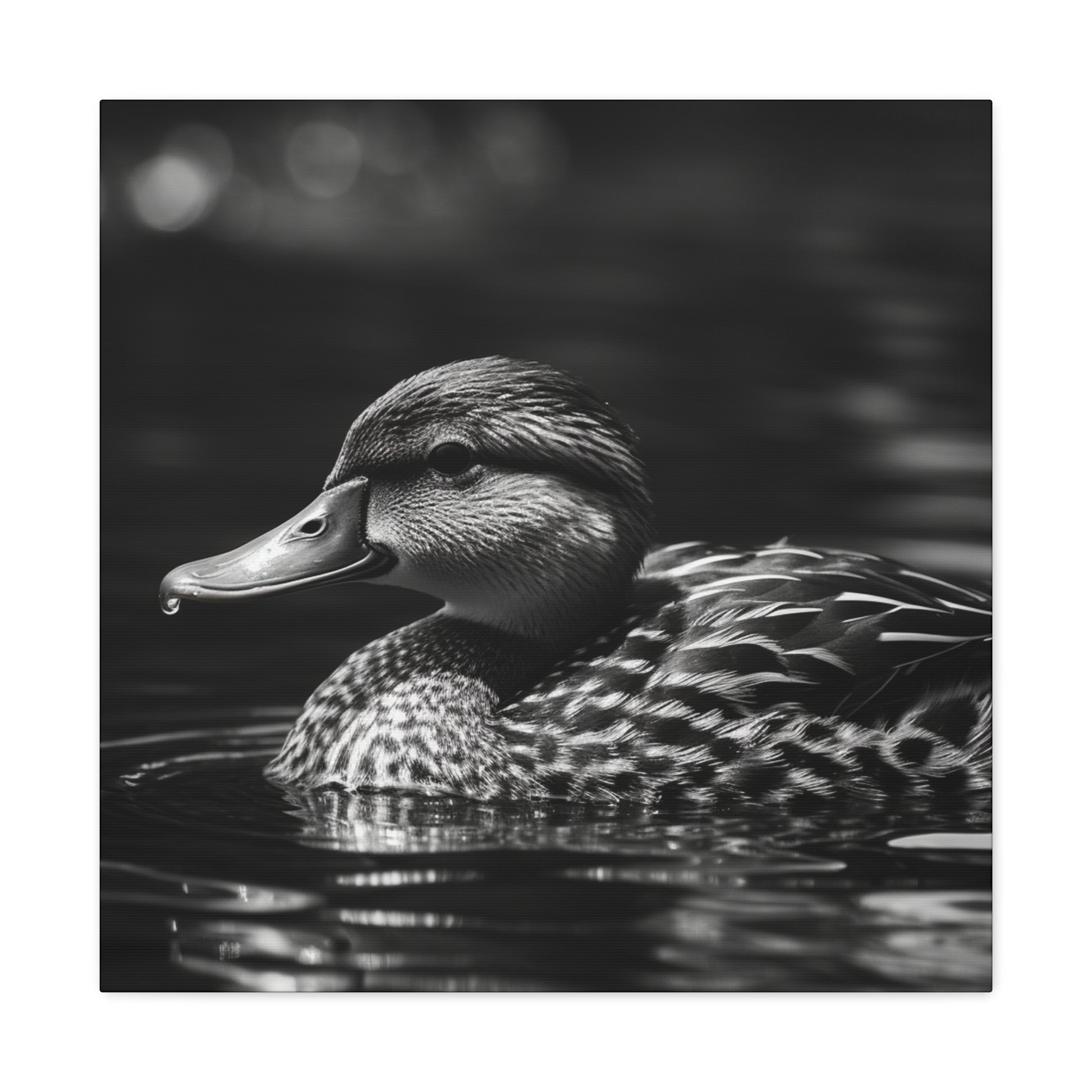 Mallard duck wall art with water
