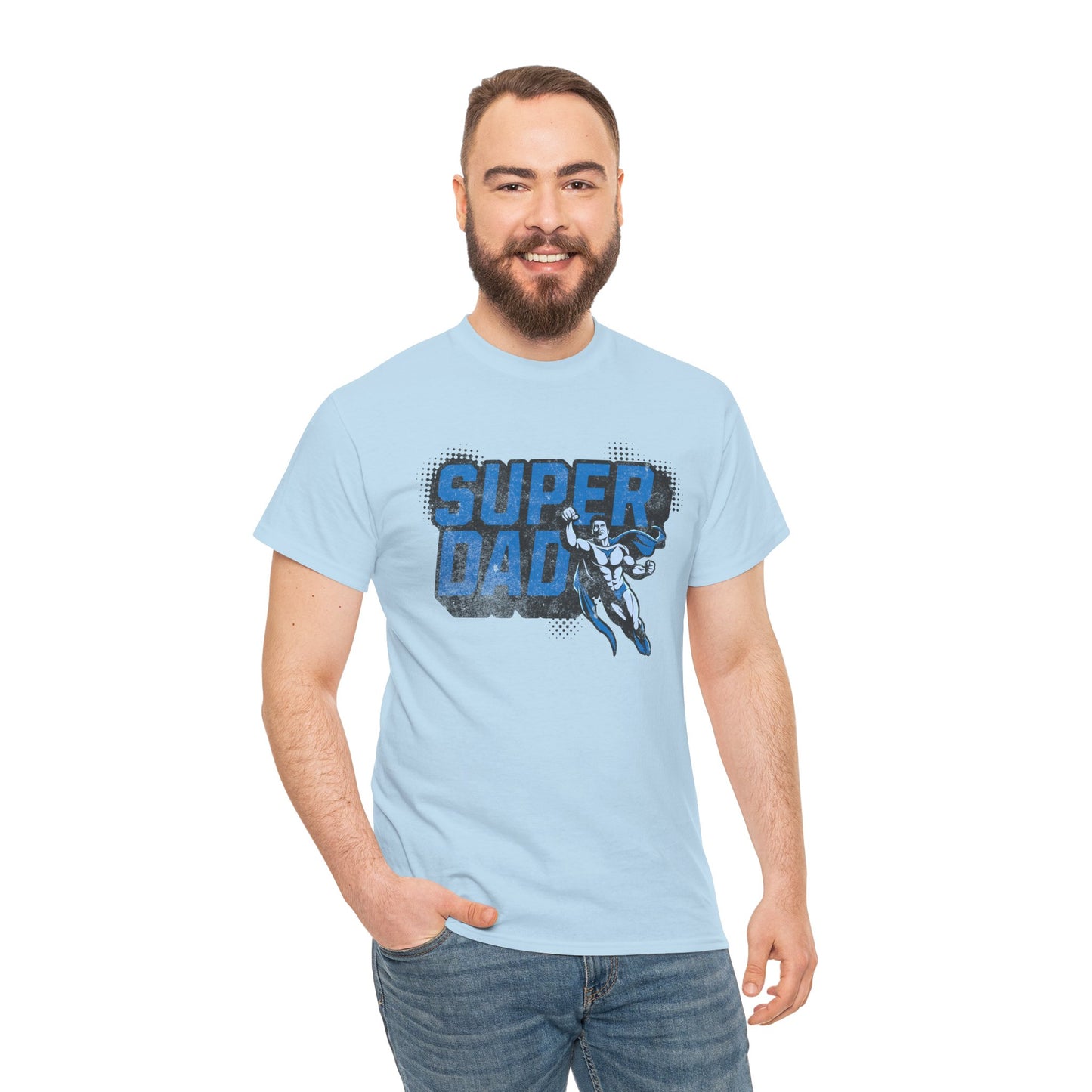 super dad shirt flying superhero design

