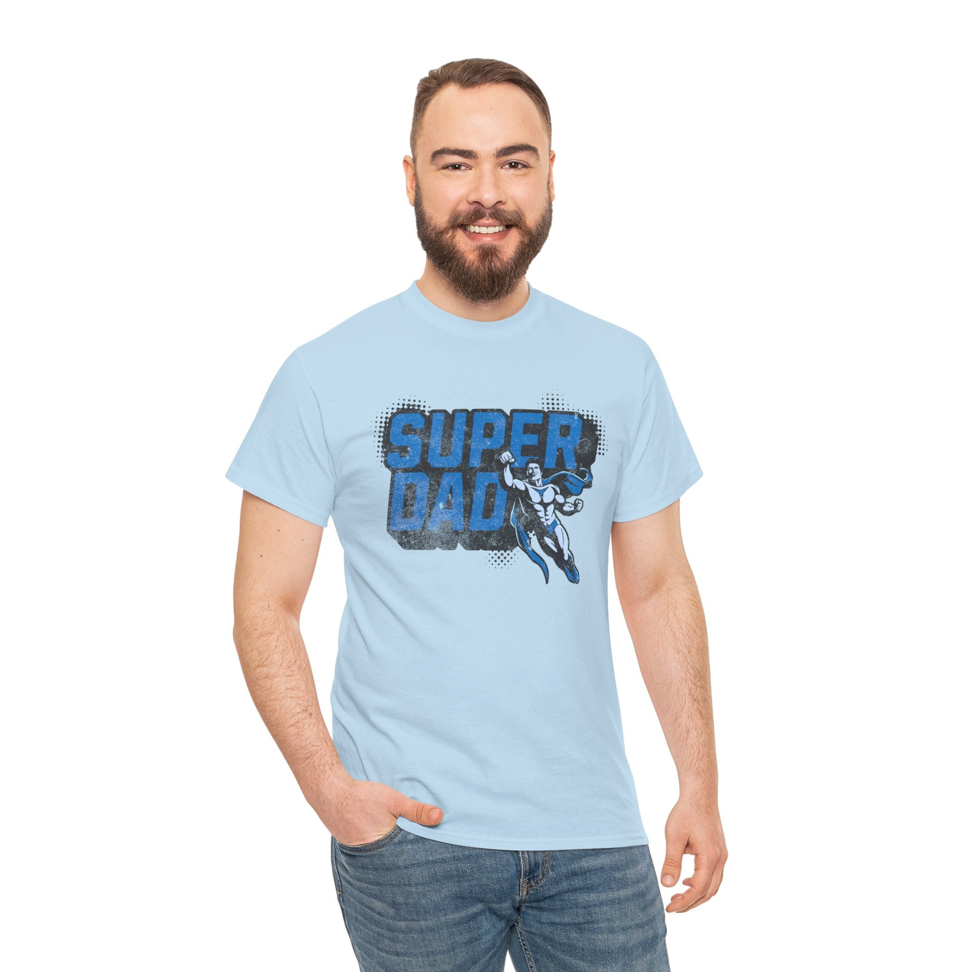super dad shirt flying superhero design


