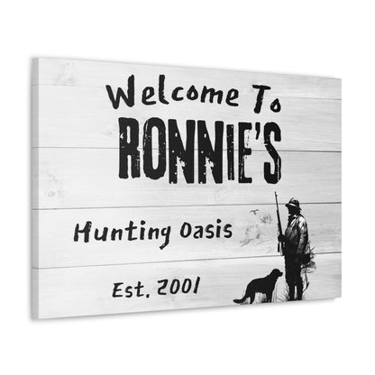 Custom "Welcome To My Hunting Oasis" Wall Sign - Weave Got Gifts - Unique Gifts You Won’t Find Anywhere Else!