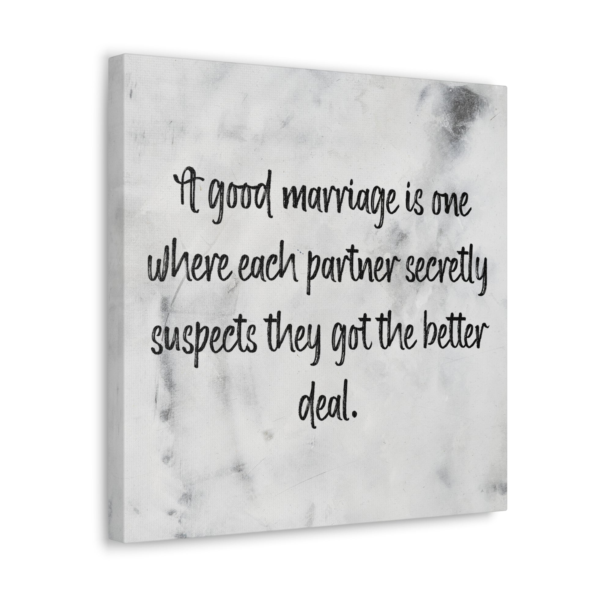 Eye-catching wall art with marriage wisdom and humor.