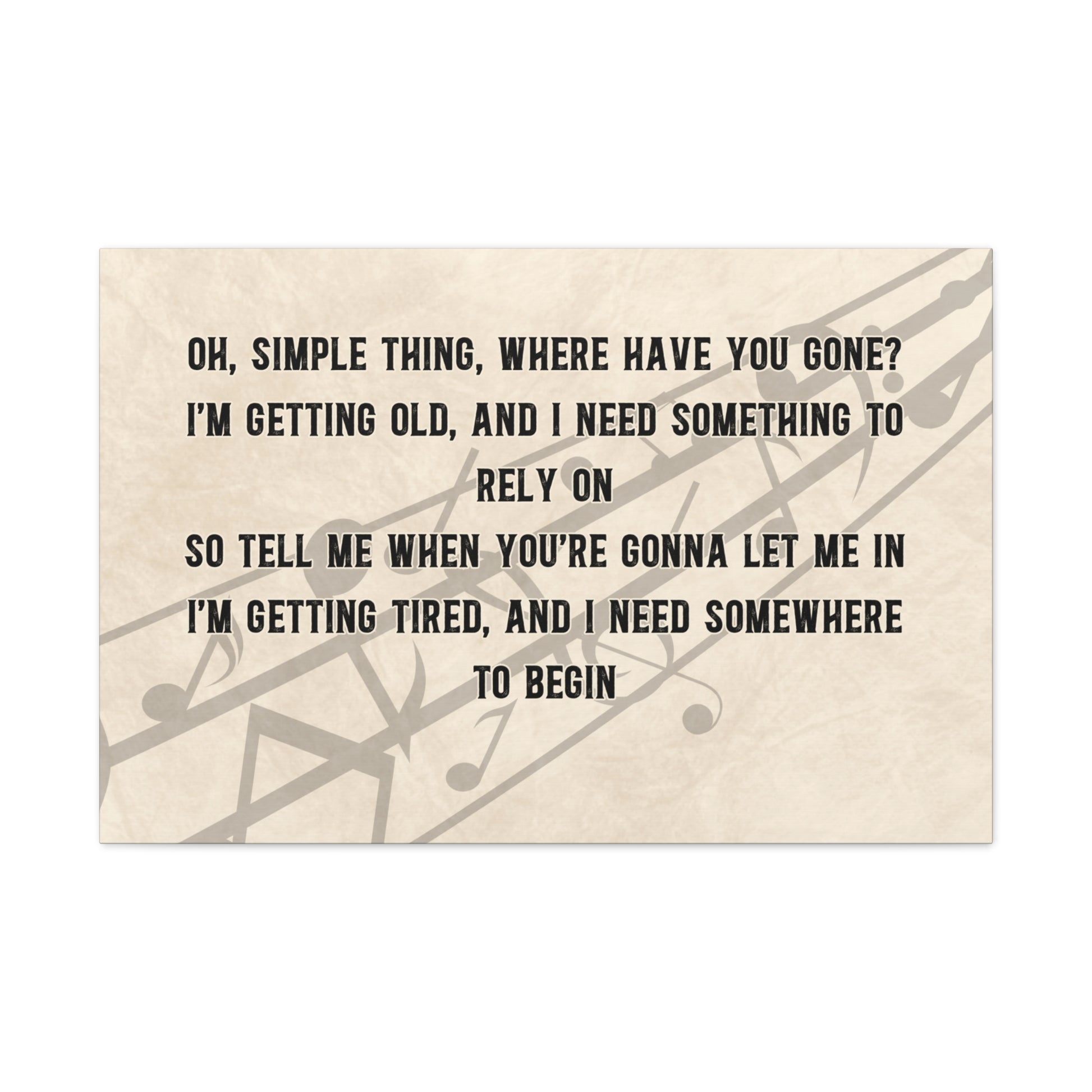Music-inspired wall art with customizable song lyrics.
