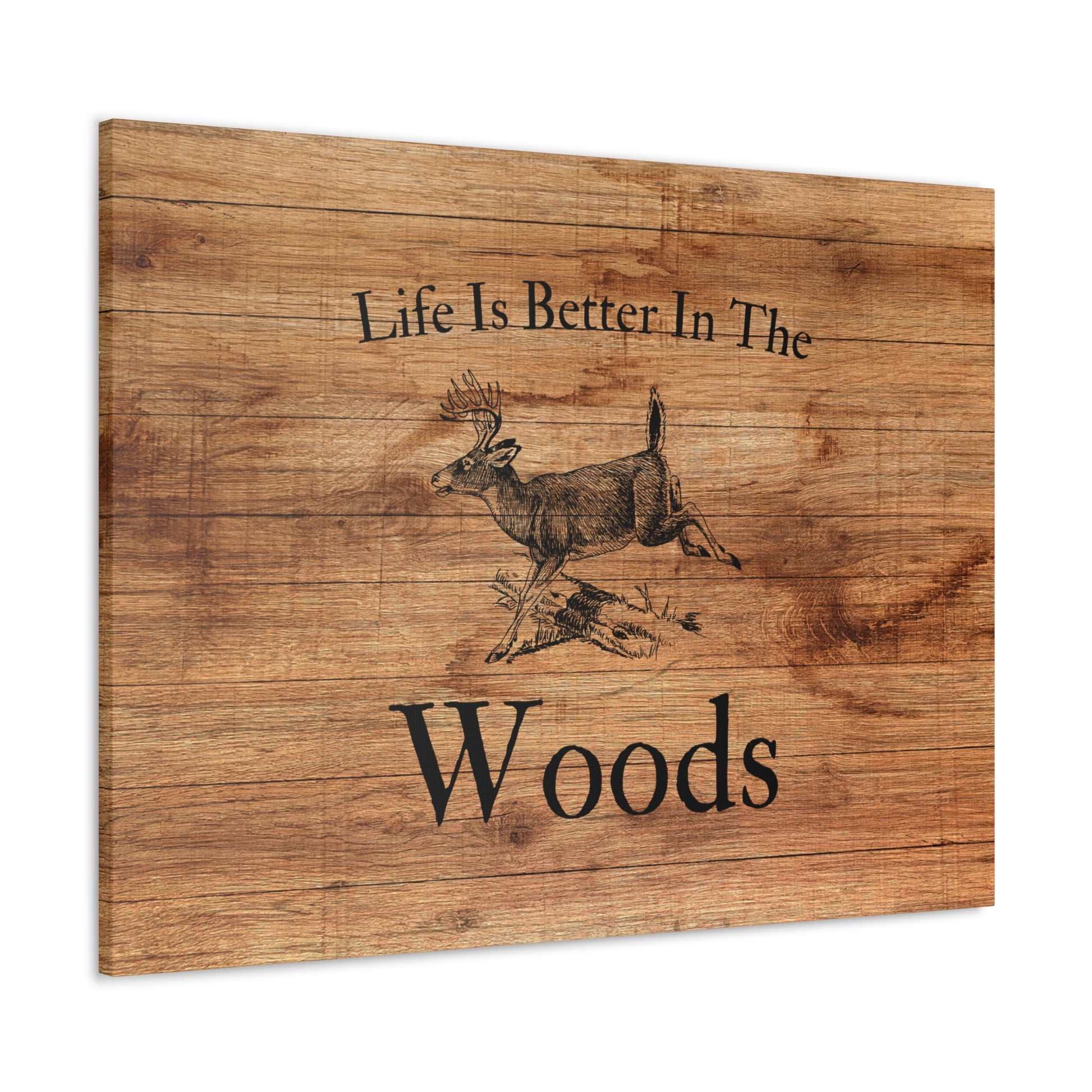Deer running through the woods wall art for outdoor enthusiasts
