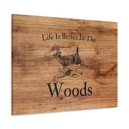 Deer running through the woods wall art for outdoor enthusiasts
