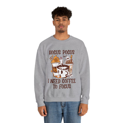 Motivational fall sweatshirt with Hocus Pocus and coffee theme
