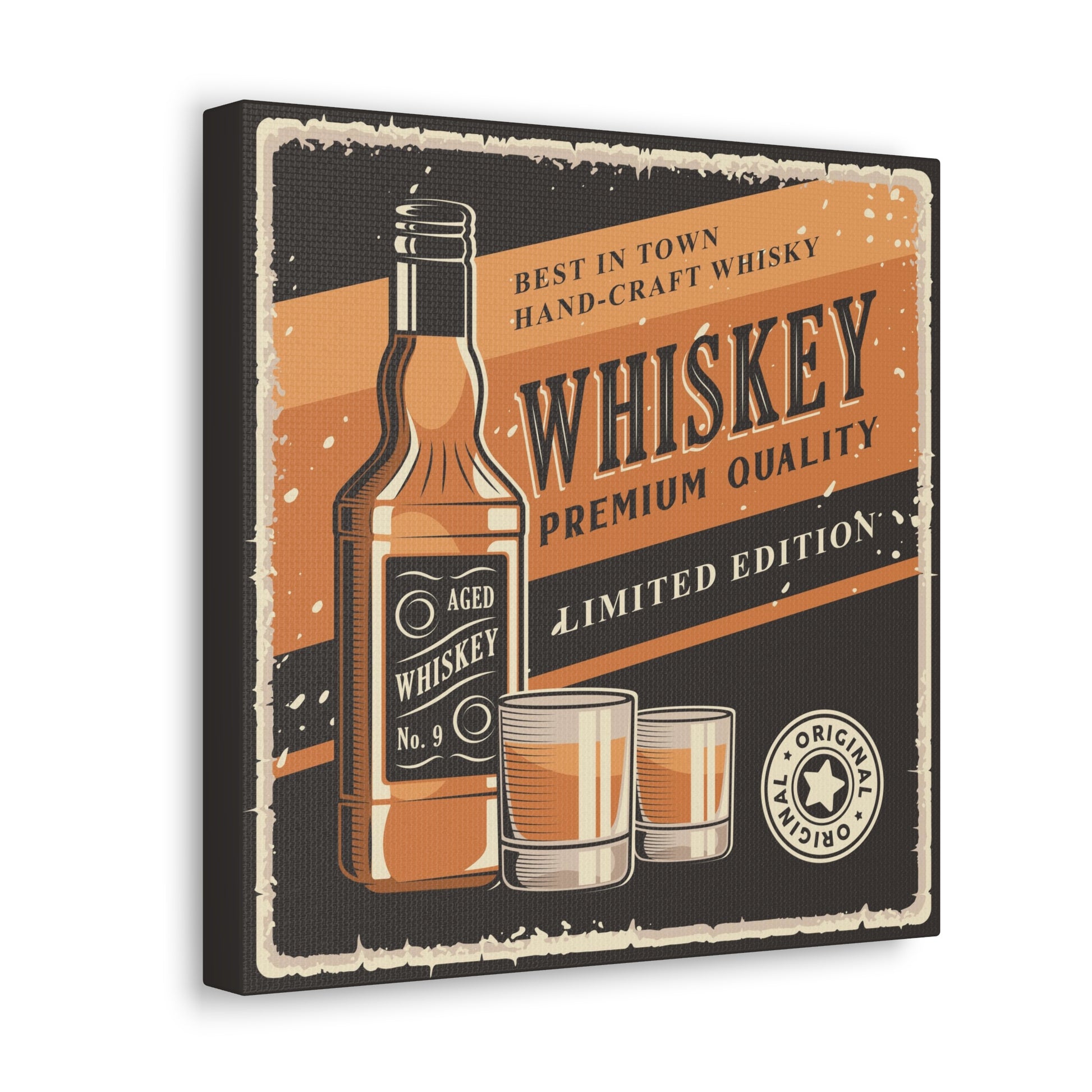Distillery-inspired bar decor canvas for rustic spaces
