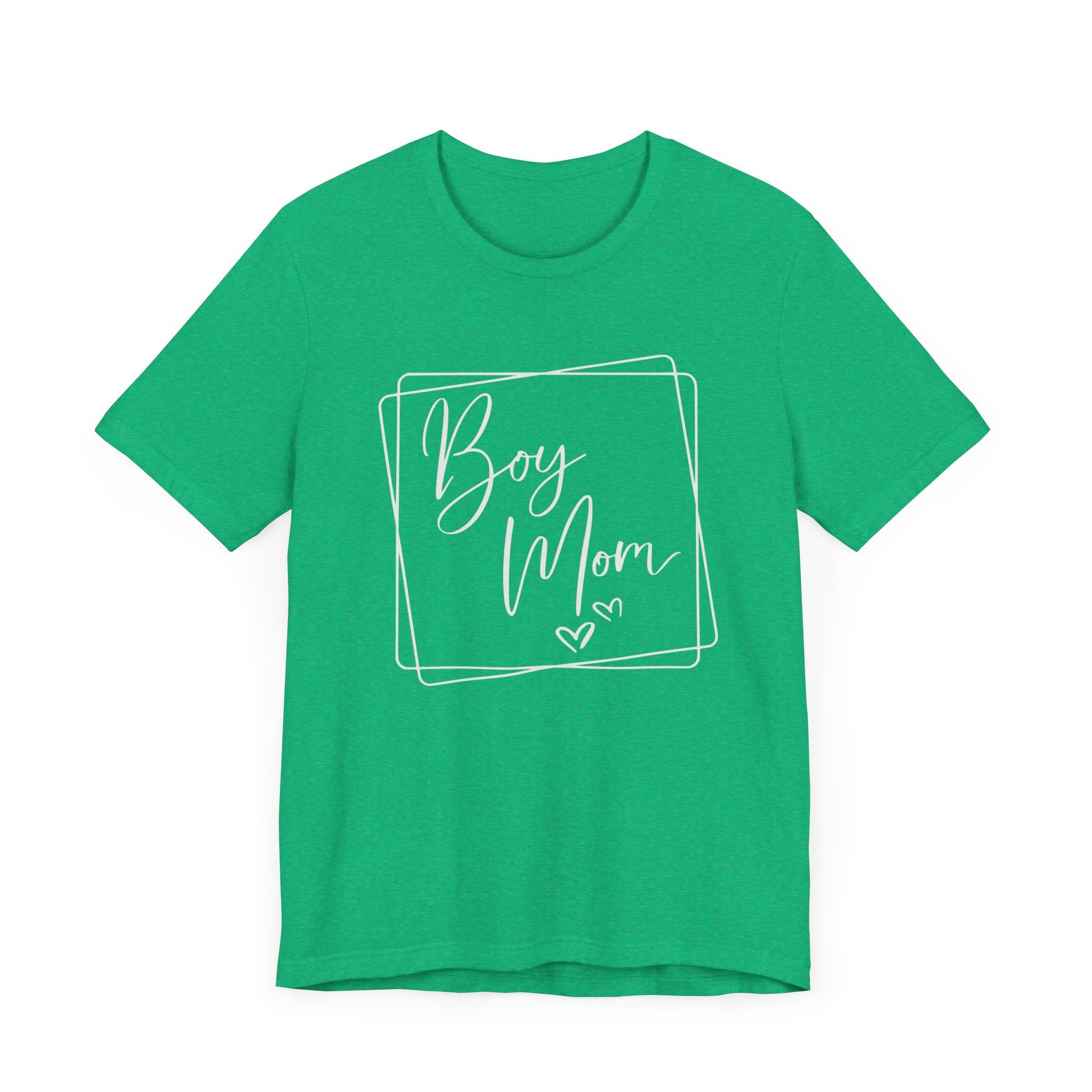 "Stylish Boy Mom Shirt with Hearts"