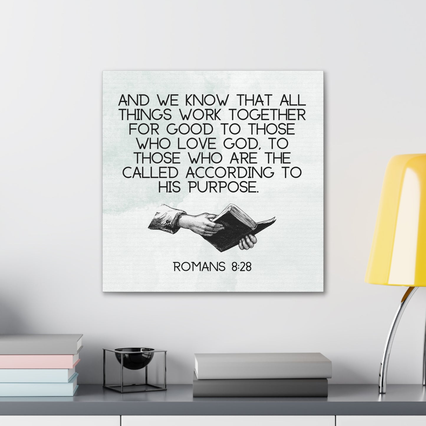 Faith-inspired wall art with Bible verse
