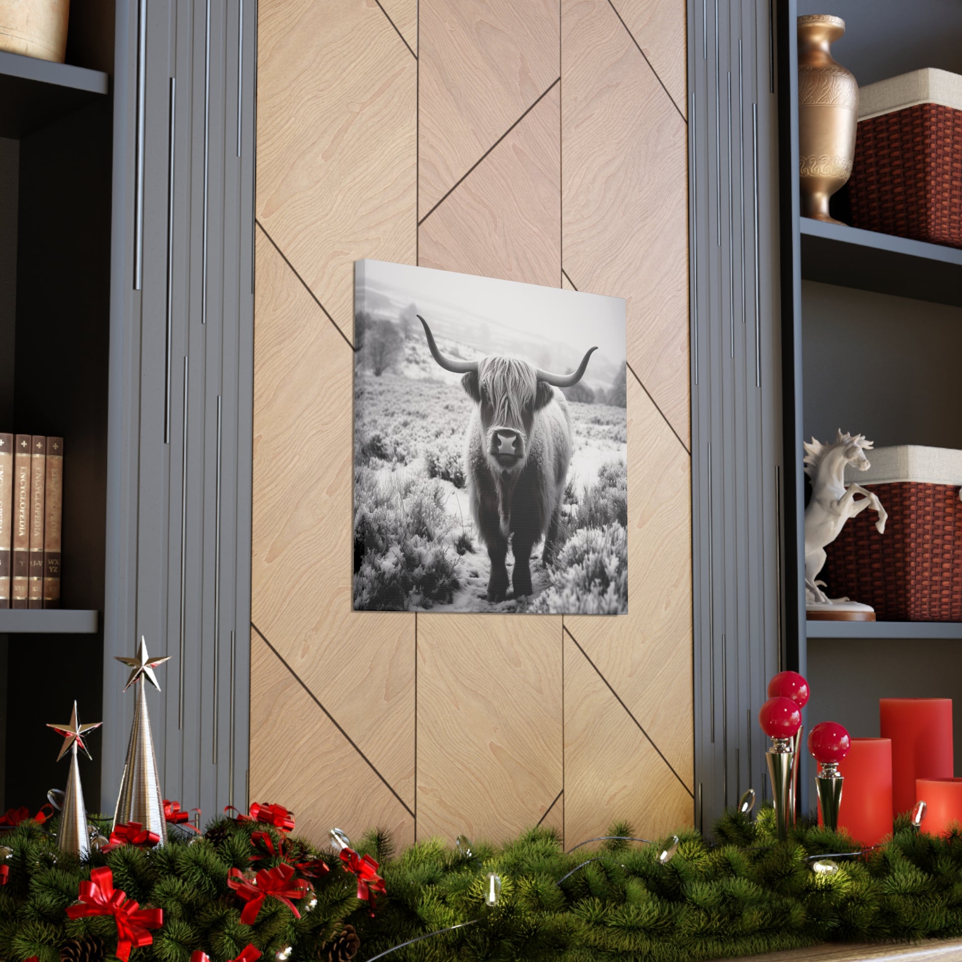 "Black & White Highland Cow" Wall Art - Weave Got Gifts - Unique Gifts You Won’t Find Anywhere Else!