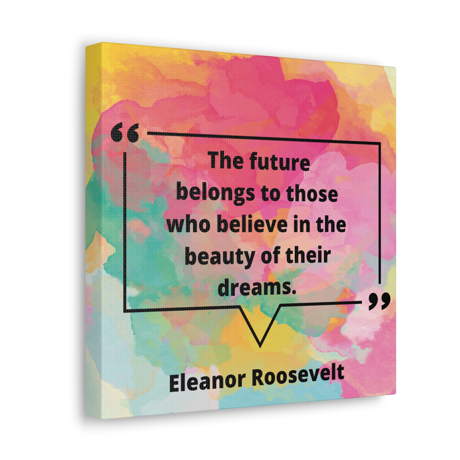 Abstract art quote canvas styled in a modern office space
