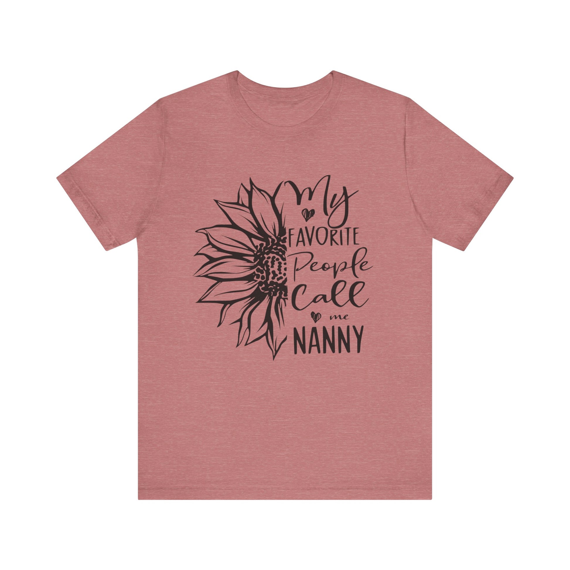 "Favorite People Call Me Nanny T-Shirt with Floral Design"