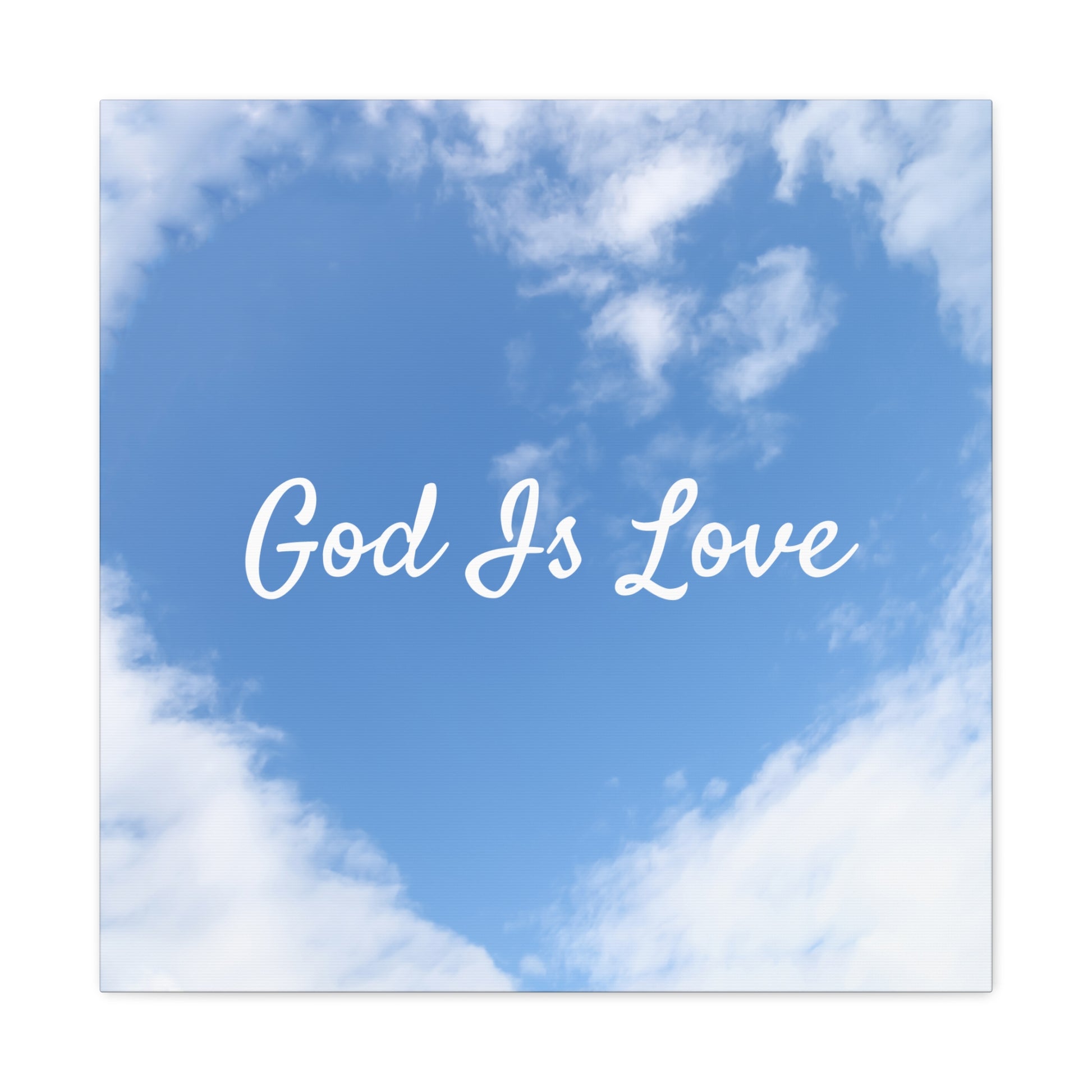Beautiful religious canvas art featuring a peaceful blue sky
