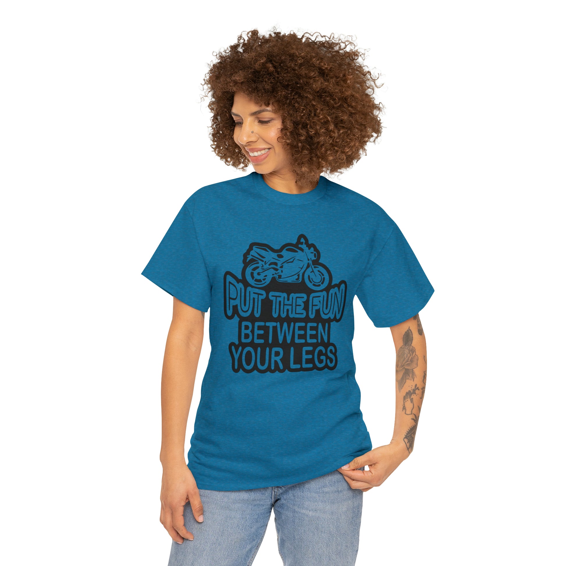 "Motorcycle, Put The Fun Between Your Legs" T-Shirt - Weave Got Gifts - Unique Gifts You Won’t Find Anywhere Else!