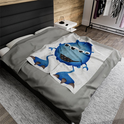 "Cute Blue Monster" Plush Blanket - Weave Got Gifts - Unique Gifts You Won’t Find Anywhere Else!