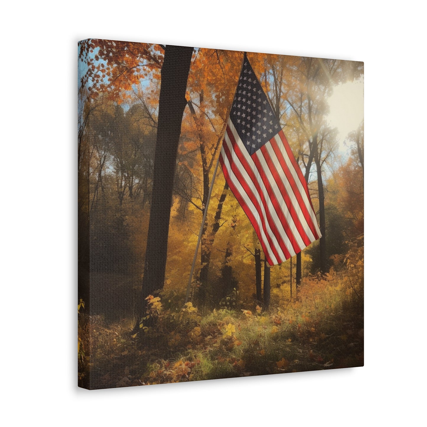 "American Flag In Autumn" Wall Art - Weave Got Gifts - Unique Gifts You Won’t Find Anywhere Else!