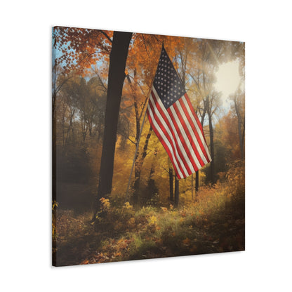 "American Flag In Autumn" Wall Art - Weave Got Gifts - Unique Gifts You Won’t Find Anywhere Else!