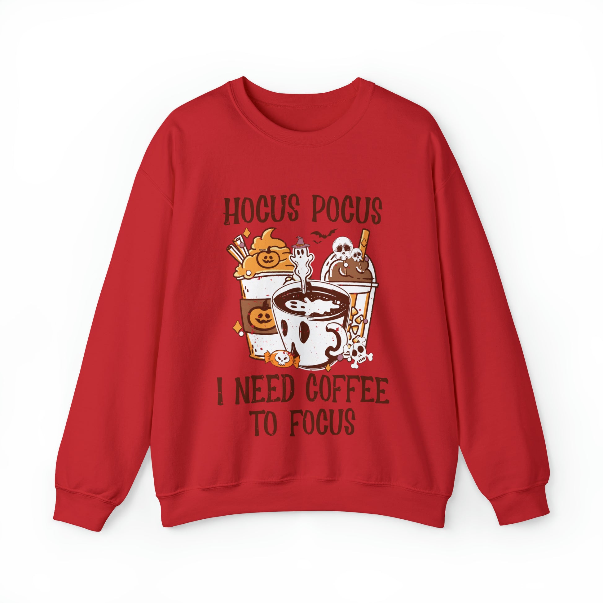 Coffee lover’s Halloween sweatshirt with fun slogan
