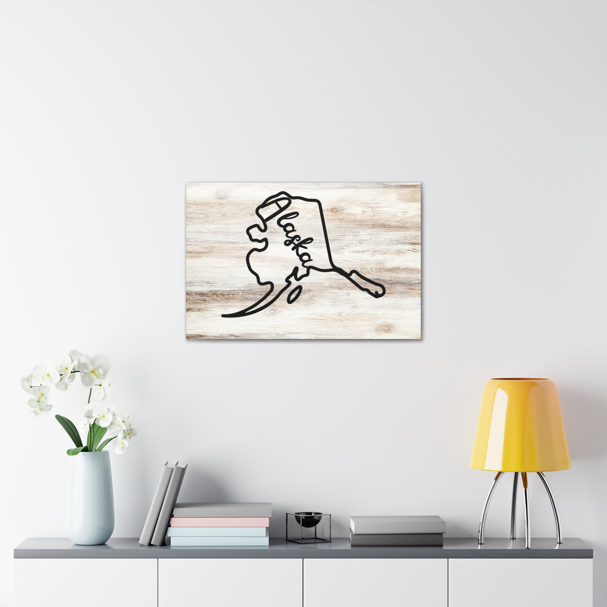 Rustic Alaska state wall art for home decor

