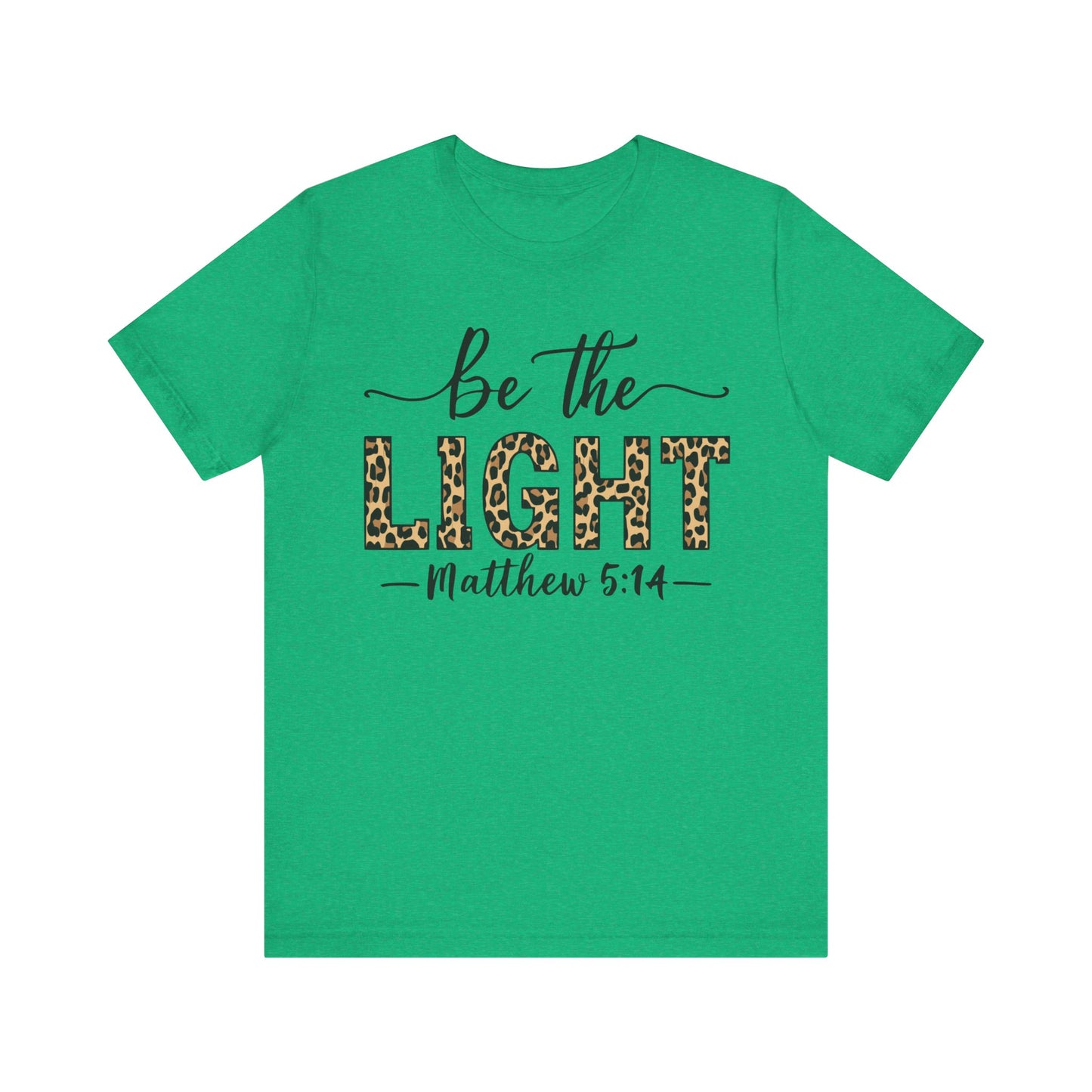 'Be The Light' - Stylish Christian T-Shirt with Cheetah Print
