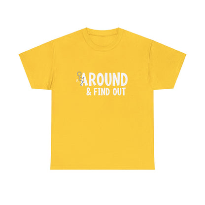 Funny "fuck around and find out" stick figure graphic tee
