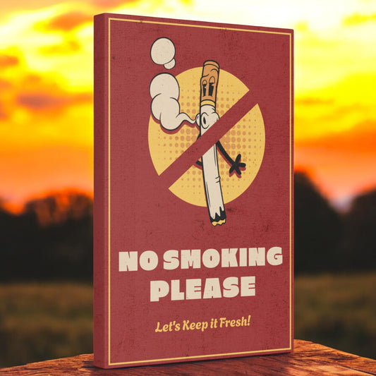 No Smoking Sign – Retro Wall Art with a Fun Character

