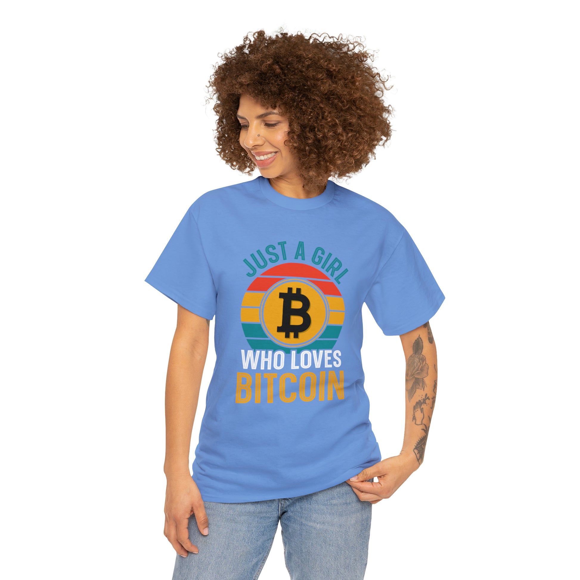 "Just A Girl Who Loves Bitcoin" T-Shirt - Weave Got Gifts - Unique Gifts You Won’t Find Anywhere Else!