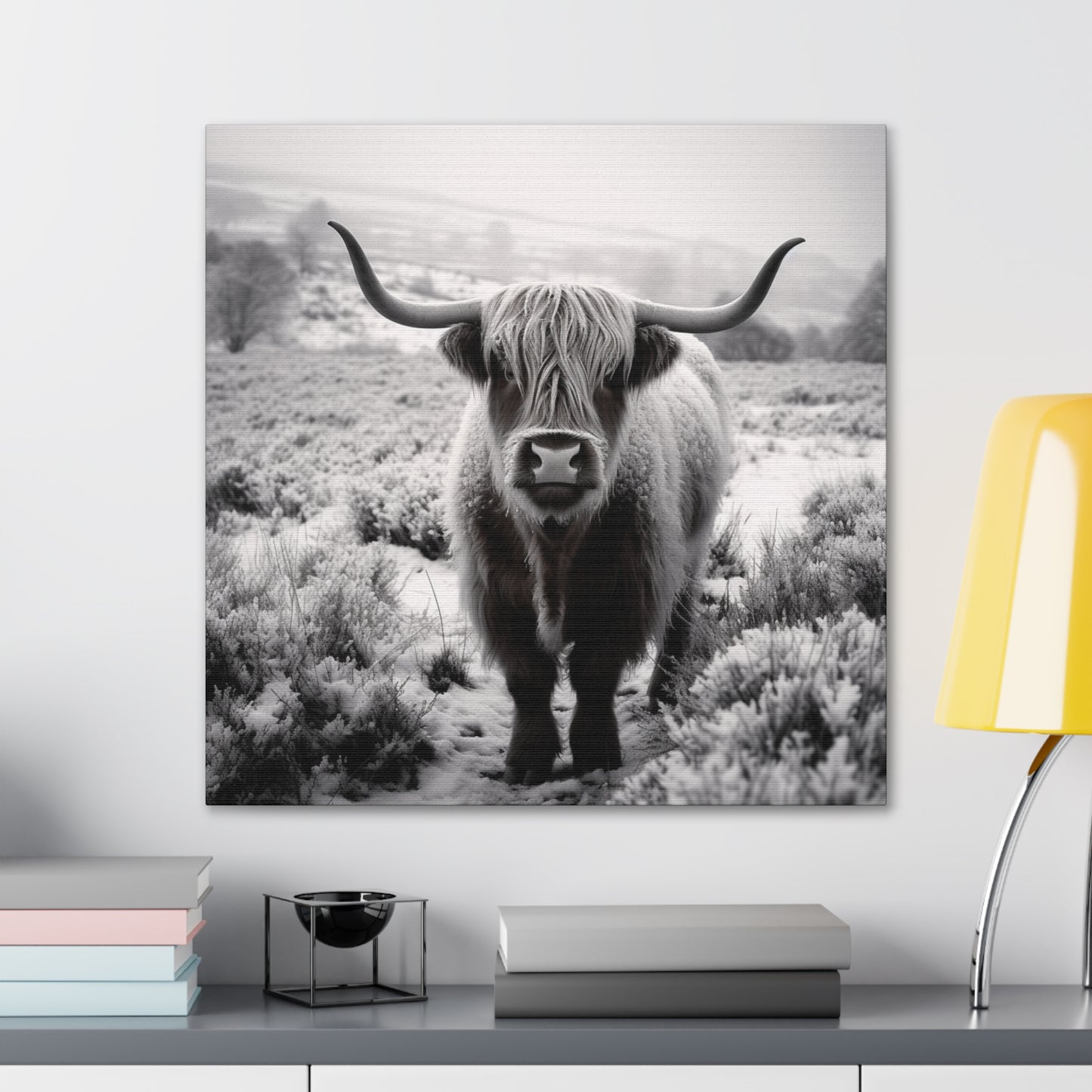 "Black & White Highland Cow" Wall Art - Weave Got Gifts - Unique Gifts You Won’t Find Anywhere Else!