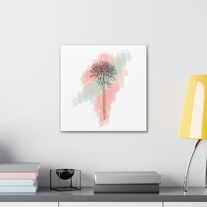 Artistic flower wall art in watercolor black and white
