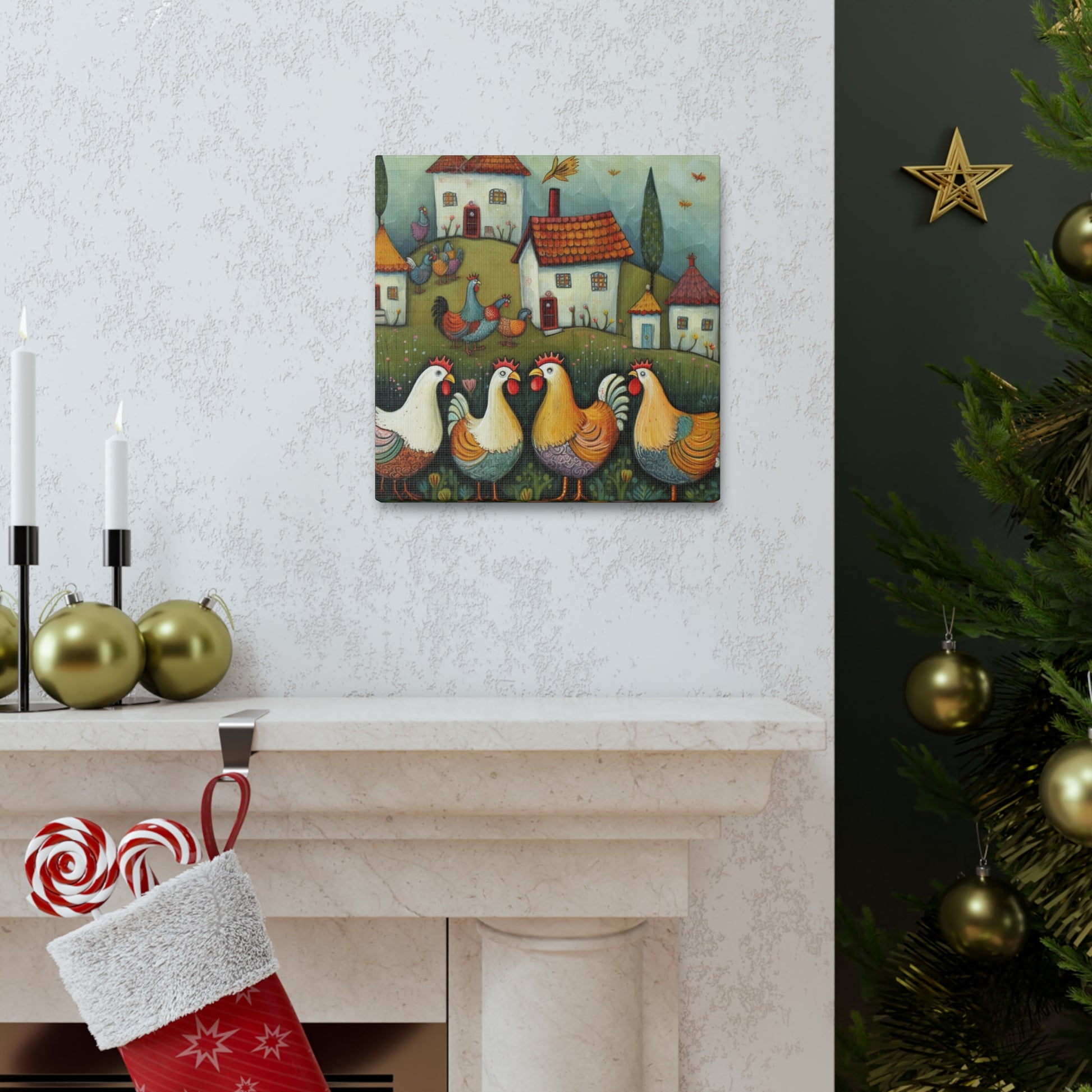 "Vintage Chicken Art" Wall Art - Weave Got Gifts - Unique Gifts You Won’t Find Anywhere Else!
