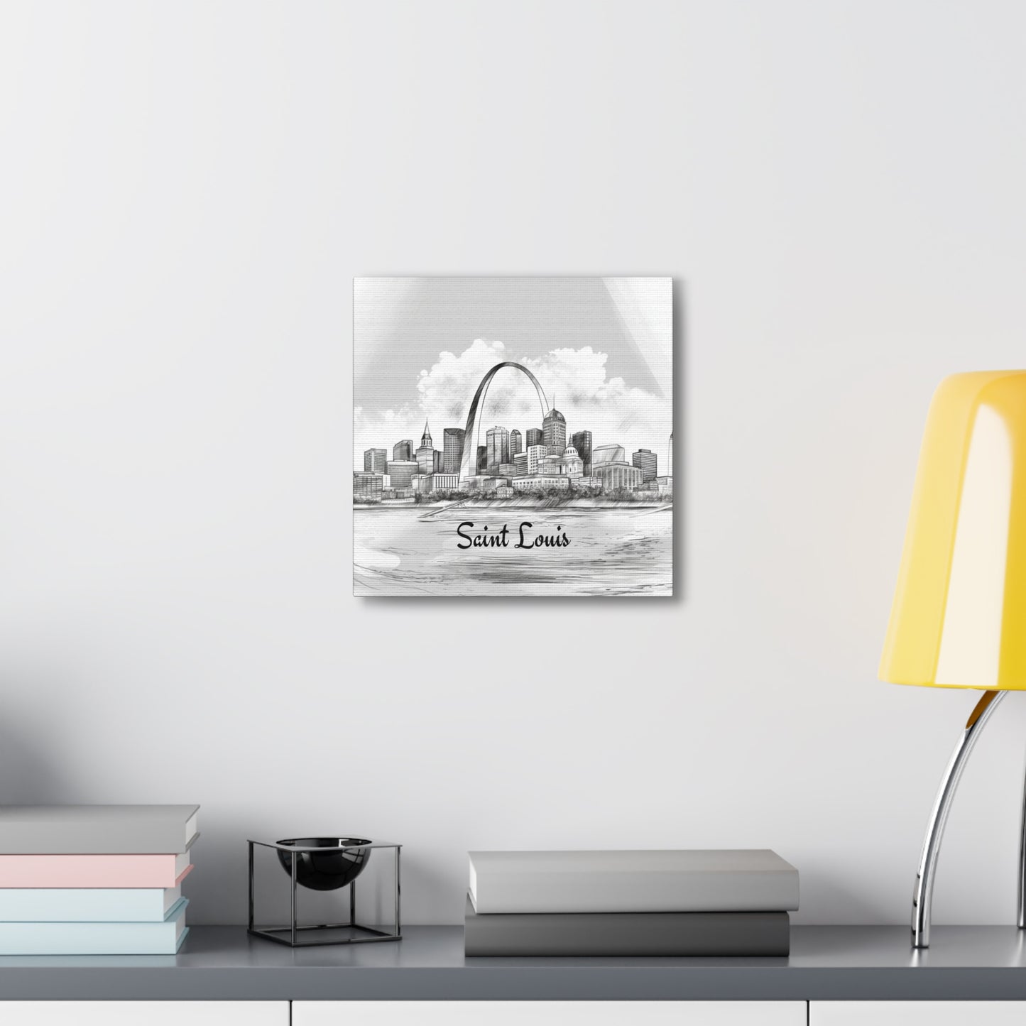 Indoor decorative canvas featuring Saint Louis, Missouri skyline
