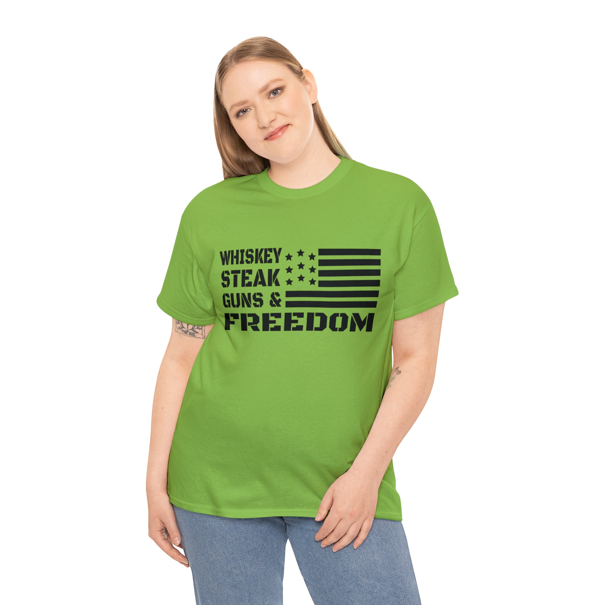 "Whiskey, Steak, Guns & Freedom" T-Shirt - Weave Got Gifts - Unique Gifts You Won’t Find Anywhere Else!