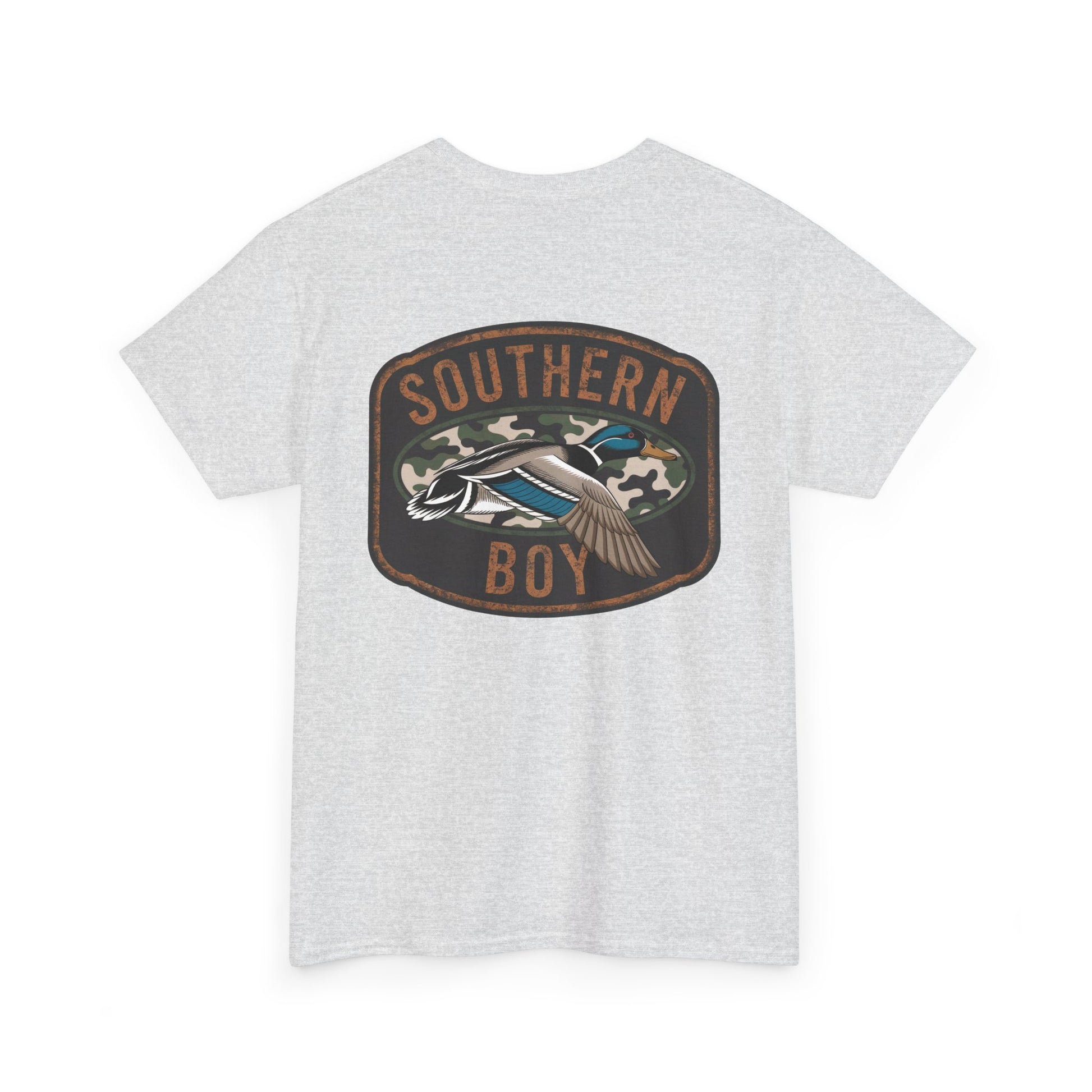 Gray t-shirt with 'Southern Boy' graphic on a white background