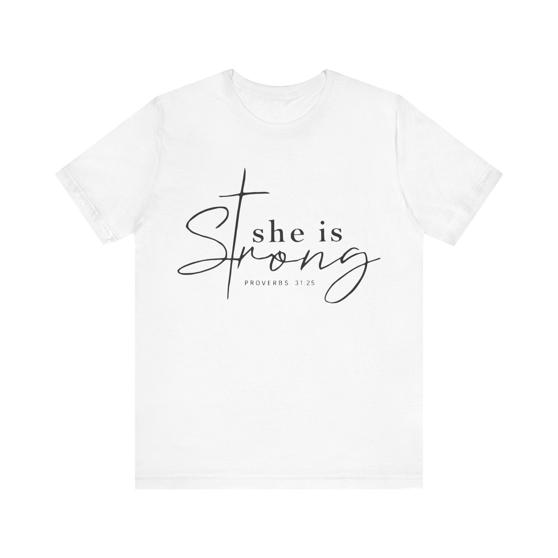 "Christian Scripture Tee for Women with Cross Design"