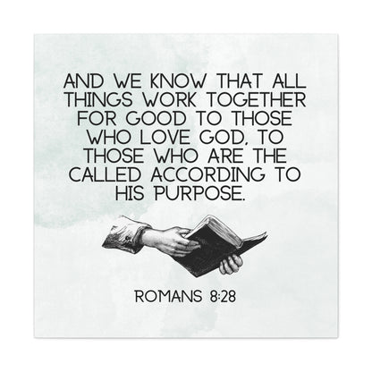 Christian wall decor with Romans 8:28
