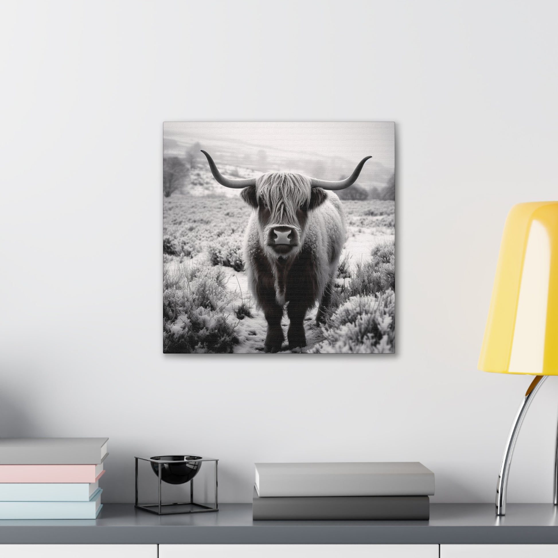 "Black & White Highland Cow" Wall Art - Weave Got Gifts - Unique Gifts You Won’t Find Anywhere Else!