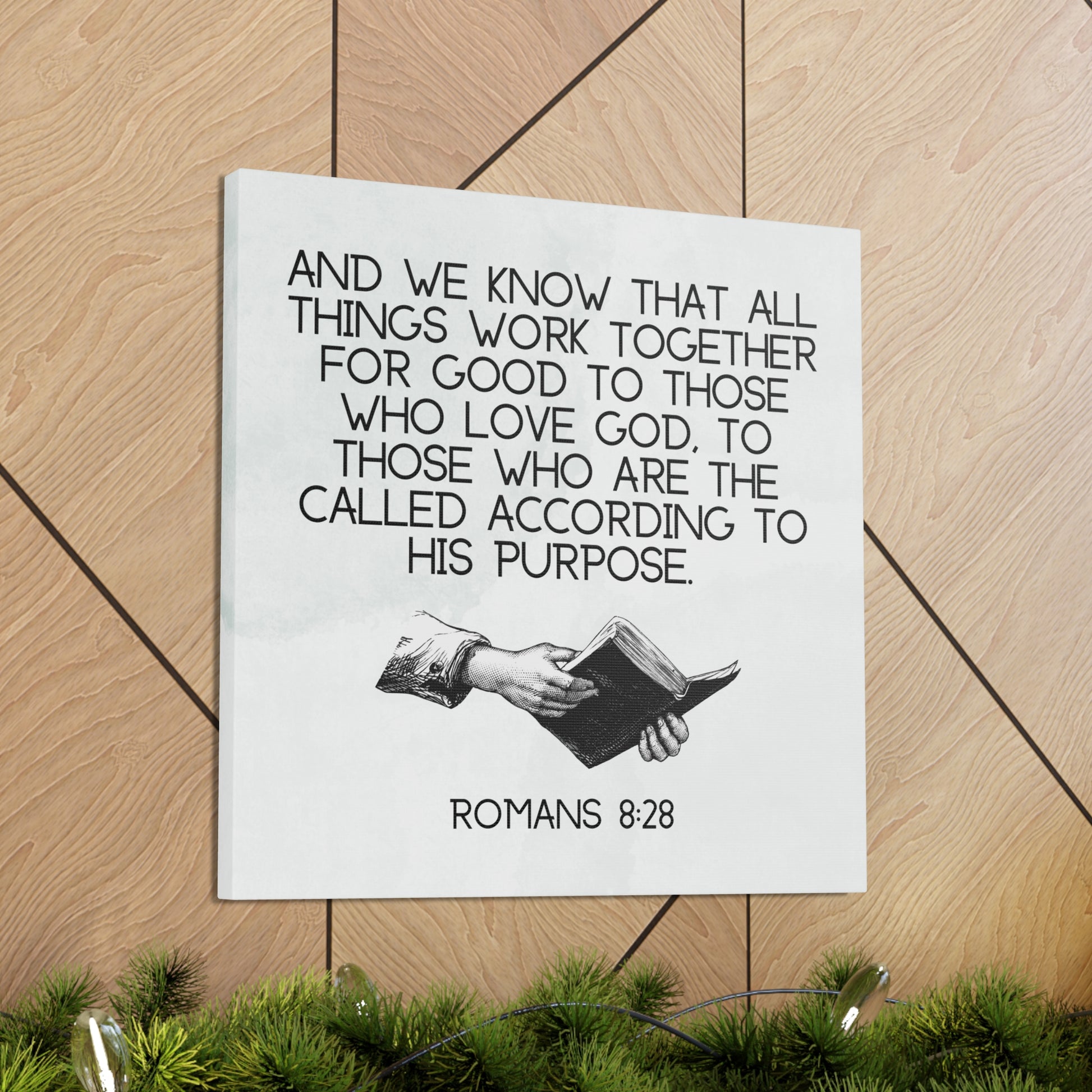 Romans 8:28 scripture wall art on canvas
