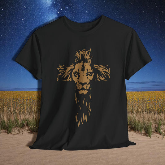 Lion Cross T-Shirt – Christian Strength in Christ Tee