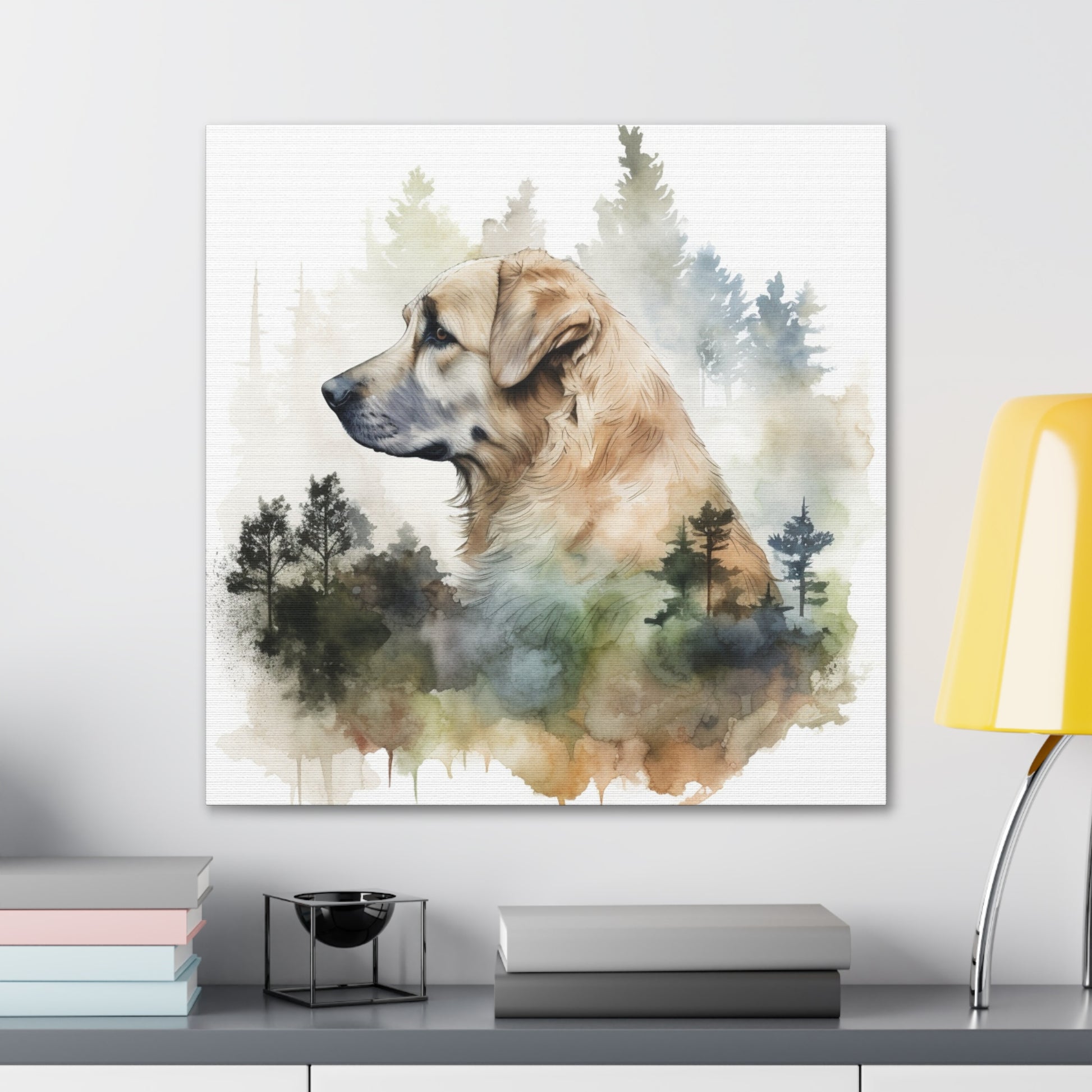 "Dog In The Woods" Watercolor Wall Art - Weave Got Gifts - Unique Gifts You Won’t Find Anywhere Else!