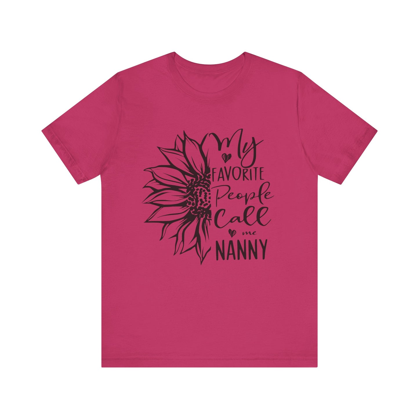 "Favorite People Call Me Nanny T-Shirt with Floral Design"