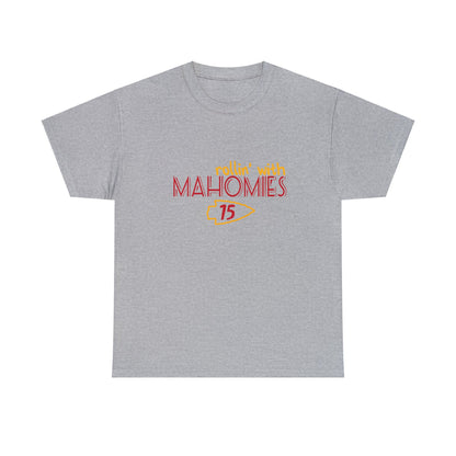 "Rollin With Mahomies" Chiefs T-shirt, perfect for game day wear.