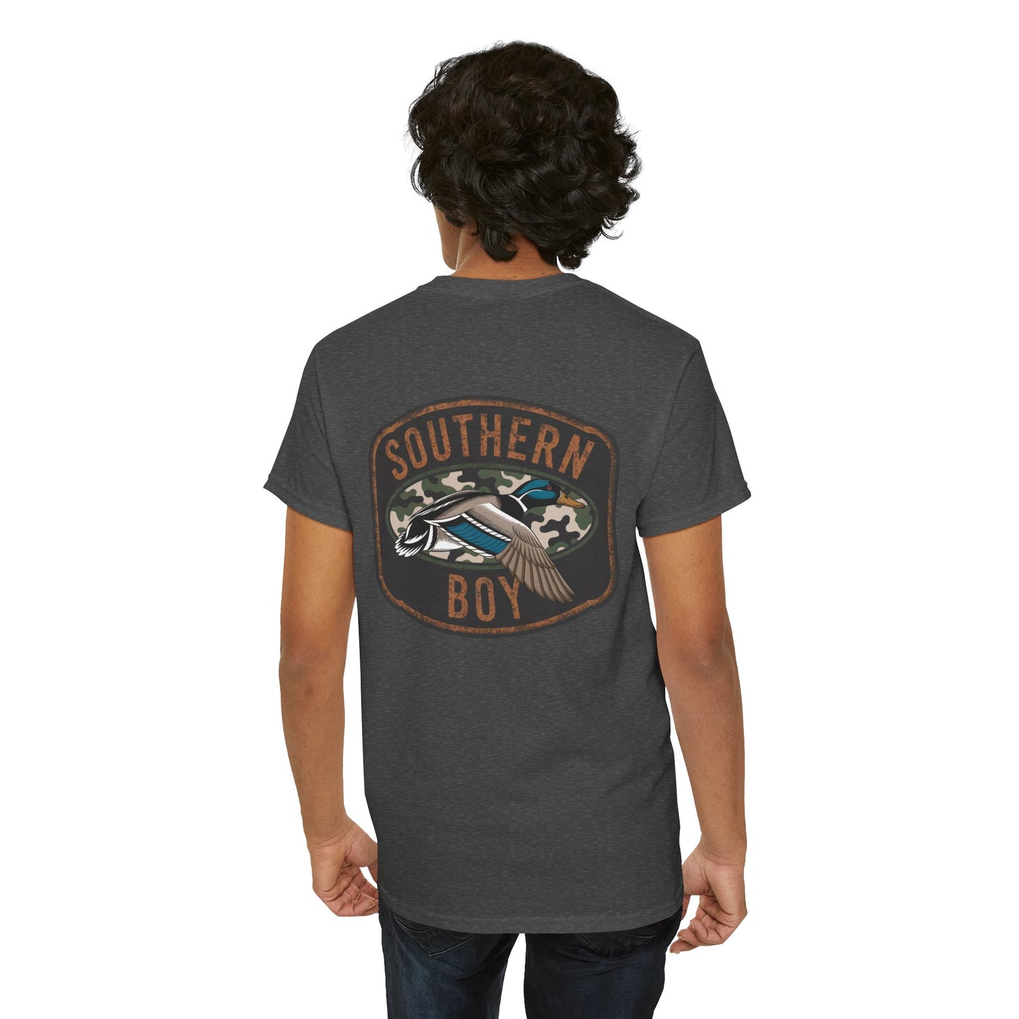 men's camo duck hunting shirt graphic