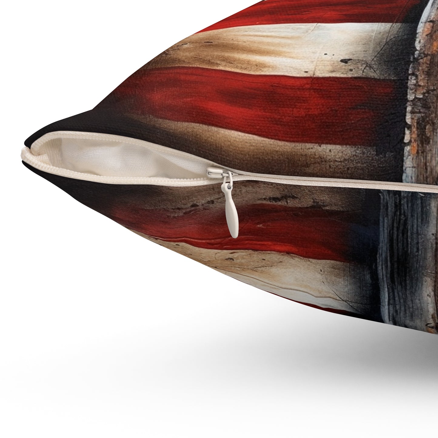 Religious-themed American flag decorative pillow for sofas and chairs
