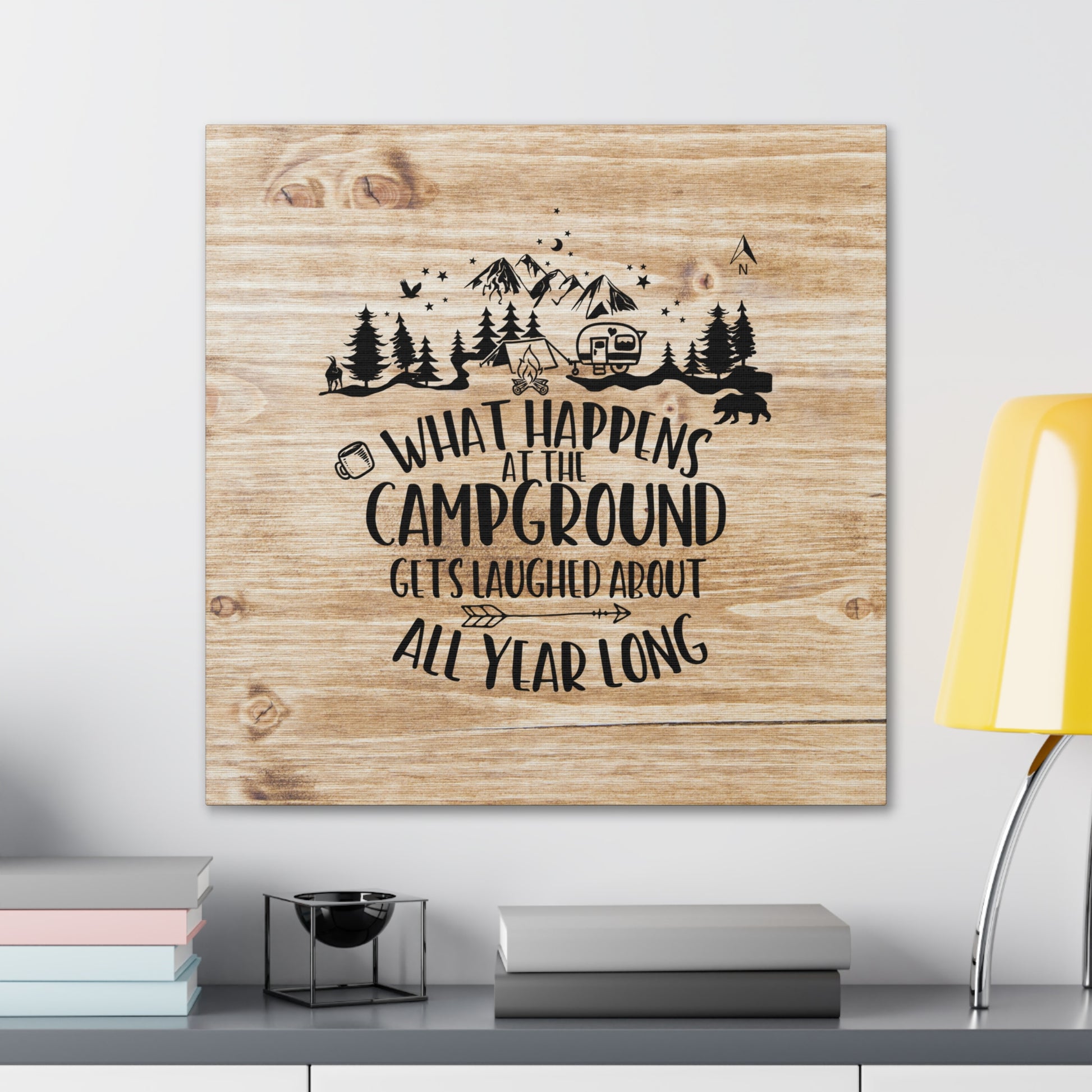 "What Happens At The Campground" Wall Art - Weave Got Gifts - Unique Gifts You Won’t Find Anywhere Else!